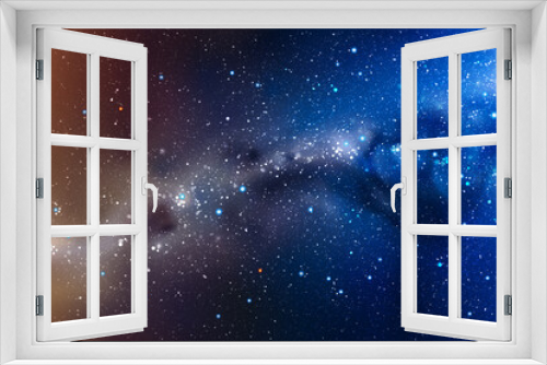 Fototapeta Naklejka Na Ścianę Okno 3D - Night starry sky. Milky Way, stars and nebula. Space vector background