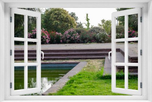 Fototapeta Naklejka Na Ścianę Okno 3D - Water mirror in park. Santiago, Chile