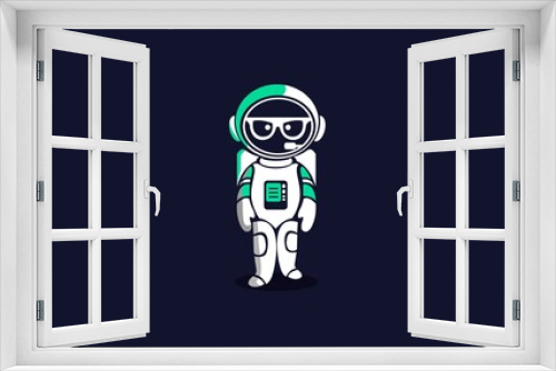 Fototapeta Naklejka Na Ścianę Okno 3D - Modern Geek Astronaut Logo