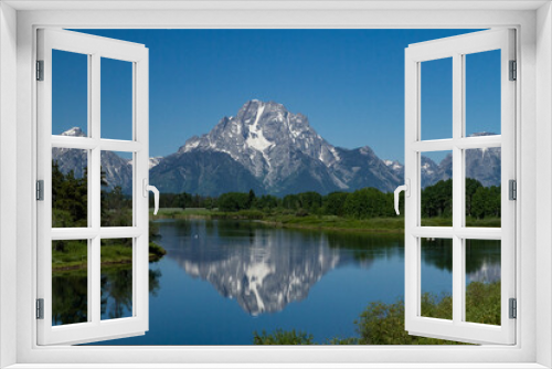 Fototapeta Naklejka Na Ścianę Okno 3D - Teton Mountain Reflection