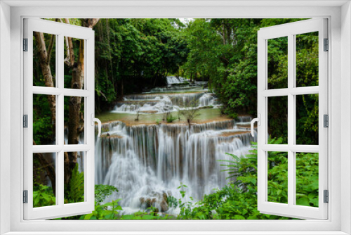 Fototapeta Naklejka Na Ścianę Okno 3D - beautiful waterfall in the park