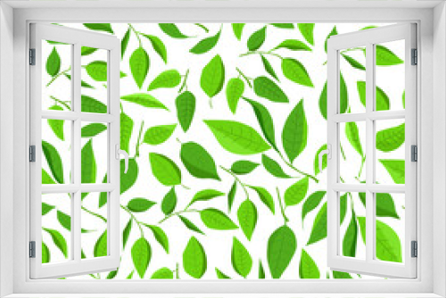 Fototapeta Naklejka Na Ścianę Okno 3D - seamless vector patterns with lemons and leaves. Yellow and green lemon fresh summer ornaments for printing fabrics and packaging decoration.