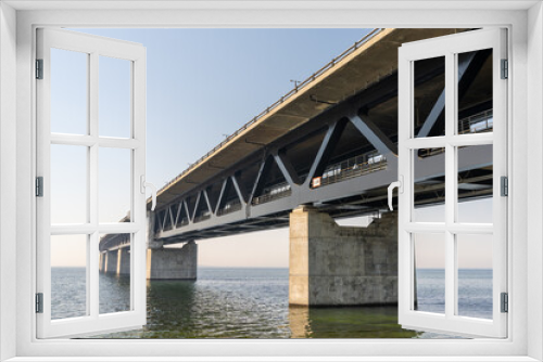 Fototapeta Naklejka Na Ścianę Okno 3D - view of the landmark Oresund Bridge between Denmark and Sweden