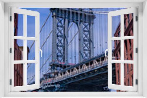 Fototapeta Naklejka Na Ścianę Okno 3D - Puente de Manhattan