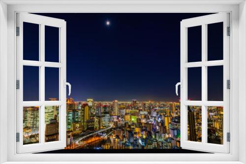 Fototapeta Naklejka Na Ścianę Okno 3D - 大阪の街の夜景、梅田スカイビルより、11月、日本