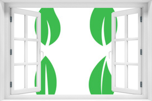 Fototapeta Naklejka Na Ścianę Okno 3D - Green leaf for eco icon Bio nature green eco symbol for web and business