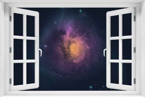 Fototapeta Naklejka Na Ścianę Okno 3D - space background with realistic nebula and galaxy
