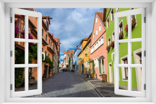 Fototapeta Naklejka Na Ścianę Okno 3D - ROTHENBURG OB DER TAUBER, GERMANY, 26 JULY 2020 Colorful houses in the street of the historic center