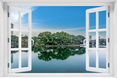 Fototapeta Naklejka Na Ścianę Okno 3D - Classical Architecture Garden in Ningbo Yuehu Park