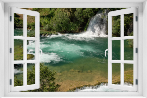 Fototapeta Naklejka Na Ścianę Okno 3D - Beautiful waterfalls in Krka National Park, Dalmatia, Croatia. 