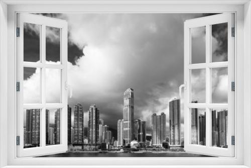 Fototapeta Naklejka Na Ścianę Okno 3D - Skyline and harbor of Hong Kong city