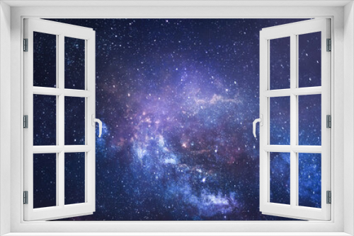 Fototapeta Naklejka Na Ścianę Okno 3D - Night starry sky. Galaxies and deep space. Photo collage from Earth. Elements of this image furnished by NASA