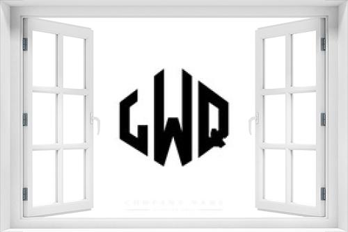 LWQ letter logo design with polygon shape. LWQ polygon logo monogram. LWQ cube logo design. LWQ hexagon vector logo template white and black colors. LWQ monogram, LWQ business and real estate logo. 