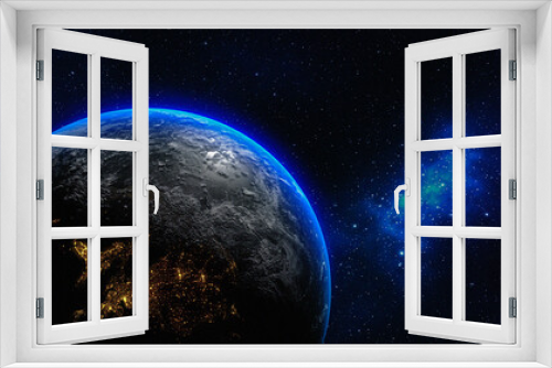 Fototapeta Naklejka Na Ścianę Okno 3D - 3D Render. planet earth in the space - elements of this image furnished by NASA