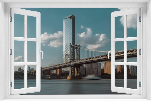 Fototapeta Naklejka Na Ścianę Okno 3D - Puente de Manhattan 