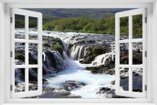 Fototapeta Naklejka Na Ścianę Okno 3D - The beautiful blue water of Brúarfoss waterfall, Iceland