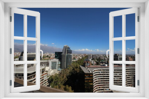 Fototapeta Naklejka Na Ścianę Okno 3D - View over the city of Santiago, Chile.