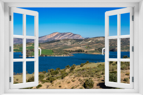 Fototapeta Naklejka Na Ścianę Okno 3D - Lake Embalse del Guadalhorce, Ardales Reservoir, Malaga, Andalusia, Spain