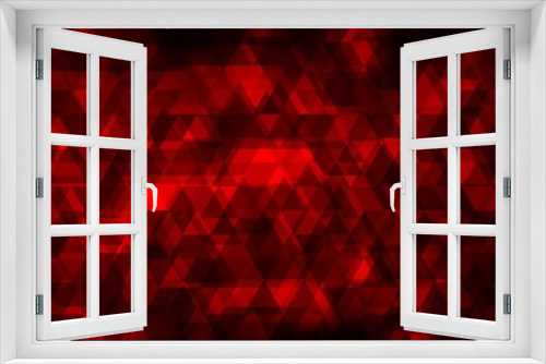 Dark Red vector background with lines, triangles.