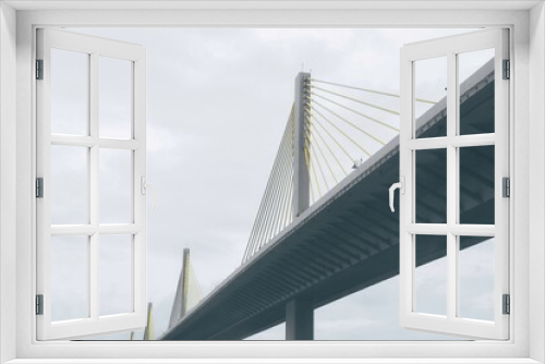 Fototapeta Naklejka Na Ścianę Okno 3D - Cable bridge