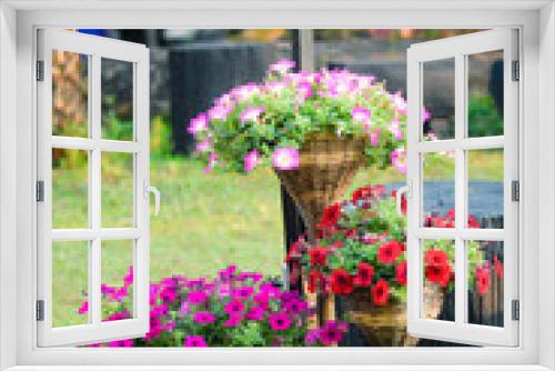 Fototapeta Naklejka Na Ścianę Okno 3D - flowers in a garden