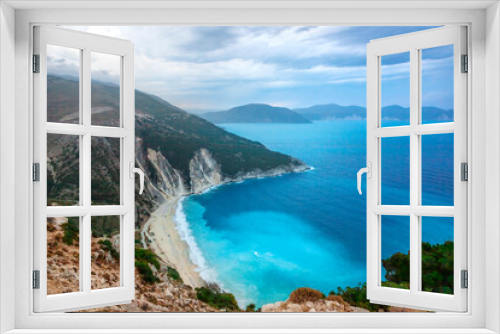 Fototapeta Naklejka Na Ścianę Okno 3D - Myrtos beach, Kefalonia, Greece