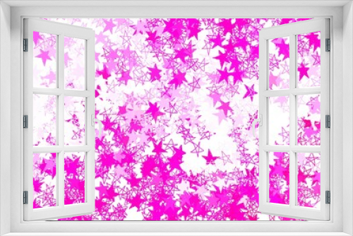 Light Pink vector pattern with christmas stars.