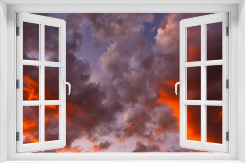 Fototapeta Naklejka Na Ścianę Okno 3D - dramatic sunset sky