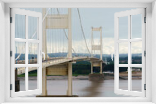 Fototapeta Naklejka Na Ścianę Okno 3D - view of the original landmark 1960s Severn Bridge linking England and Wales over the river Severn 
