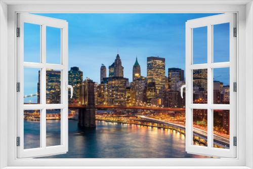 Fototapeta Naklejka Na Ścianę Okno 3D - New York Manhattan Pont de Brooklyn