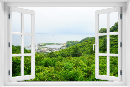 Fototapeta Naklejka Na Ścianę Okno 3D - City landscape of Tomari in Gogoshima island in Ehime, Japan - 興居島 泊町 海岸の景色