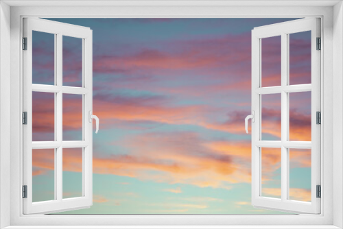 Fototapeta Naklejka Na Ścianę Okno 3D - Bright colorful sky at sunset in orange pink purple and blue colors.