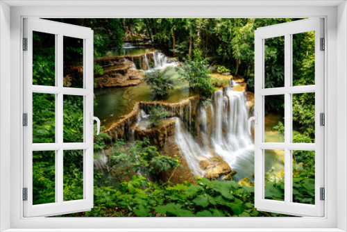 Fototapeta Naklejka Na Ścianę Okno 3D - Khuean Srinagarindra National Park, Huay Mae Khamin Waterfalls, in Kanchanaburi, Thailand