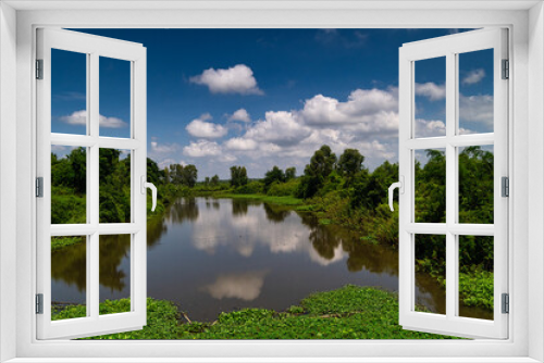 Fototapeta Naklejka Na Ścianę Okno 3D - See mit Wolkenspiegelung