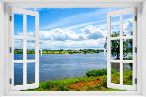 Fototapeta Naklejka Na Ścianę Okno 3D - Panoramic landscape with river Meuse, Netherlands
