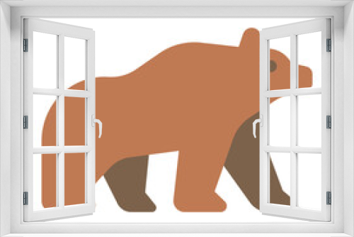 Fototapeta Naklejka Na Ścianę Okno 3D - bear flat icon