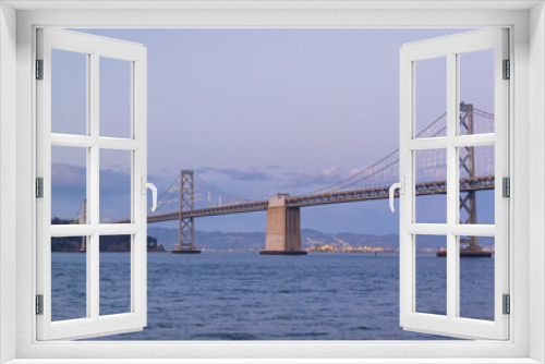 Fototapeta Naklejka Na Ścianę Okno 3D - Sunny view of The San Francisco Oakland Bay Bridge