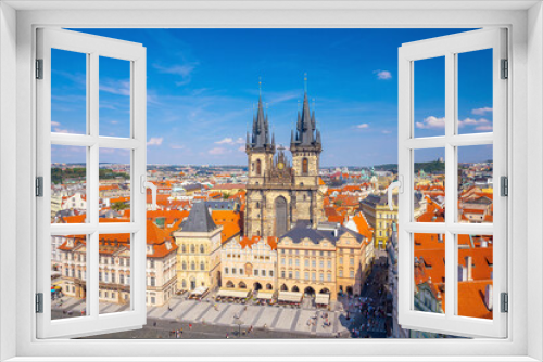 Downtown Prague city skyline, old town cityscape, Czech Republic