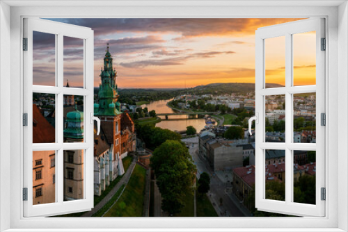 Fototapeta Naklejka Na Ścianę Okno 3D - Magic sunset over Wawel castle, Krakow, Poland