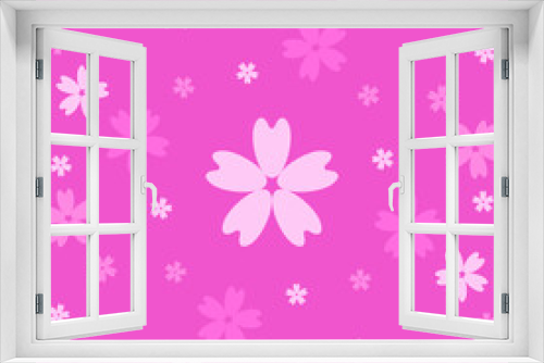 Fototapeta Naklejka Na Ścianę Okno 3D - pink sakura flowers on pink background