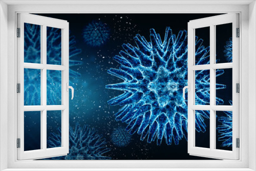 Fototapeta Naklejka Na Ścianę Okno 3D - 3d rendering Virus bacteria cells background