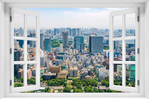 Fototapeta Naklejka Na Ścianę Okno 3D - A view from Tokyo Tower on the Tokyo city, Japan