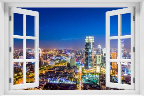 Fototapeta Naklejka Na Ścianę Okno 3D - Aerial photography China Yancheng city architectural landscape night view
