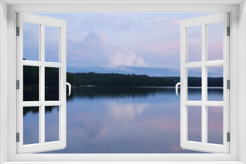 Fototapeta Naklejka Na Ścianę Okno 3D - Sunset lake