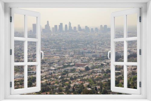 Fototapeta Naklejka Na Ścianę Okno 3D - Scenic view overlooking the skyline of Los Angeles California