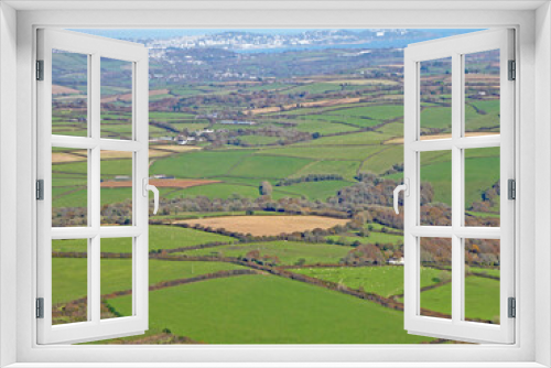 Fototapeta Naklejka Na Ścianę Okno 3D - Aerial view of fields in Devon	