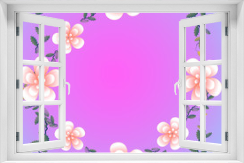 Fototapeta Naklejka Na Ścianę Okno 3D - Flower of frame on color background