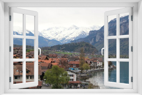 Fototapeta Naklejka Na Ścianę Okno 3D - village in the Alps mountains