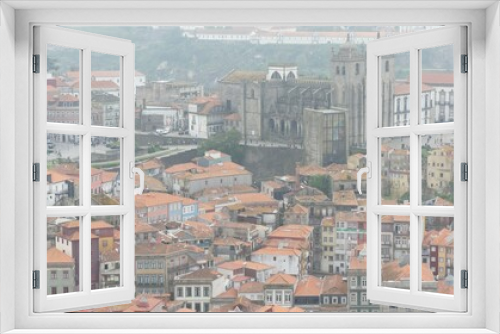 Fototapeta Naklejka Na Ścianę Okno 3D - Porto old town panorama roofs