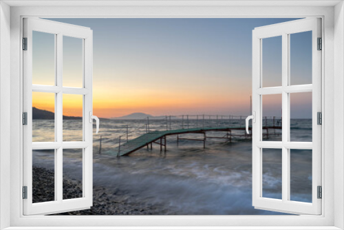 Fototapeta Naklejka Na Ścianę Okno 3D - Pomost ma plaży - Zakintos, Greece